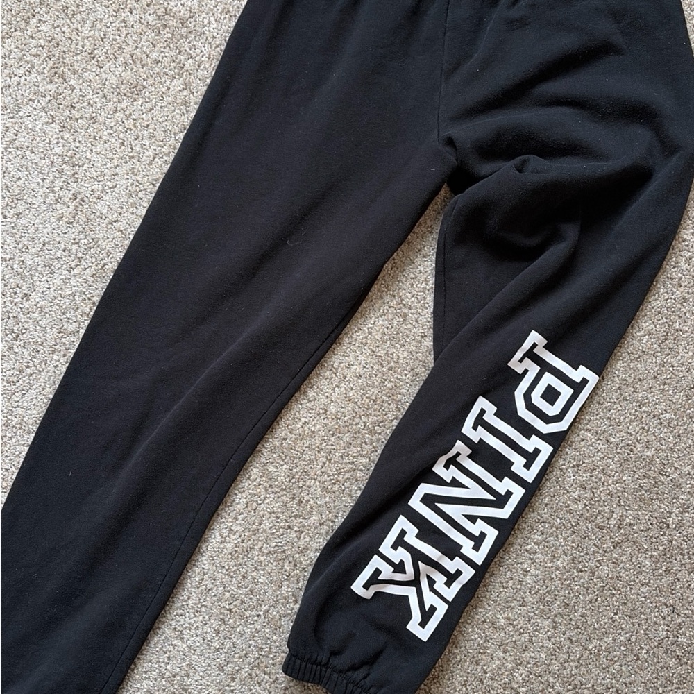 Y2K Victorias secret PINK Black Logo Jogger Sweatpants